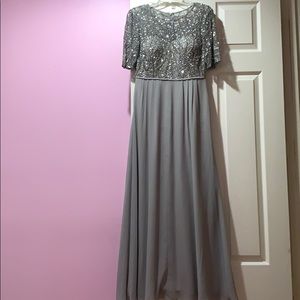 Adrianna Papell silver gown